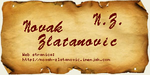 Novak Zlatanović vizit kartica